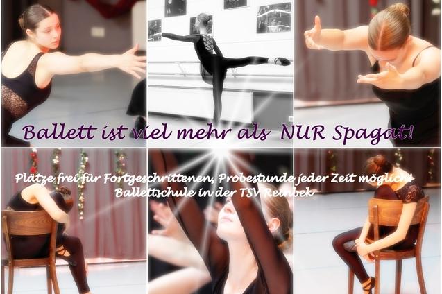 Collage aus 6 Bildern, 2 Mädchen traurig sitzend, 3 Mädchen mit ausgestreckten Armen sehr ausdrucksstark und ein Mädchen in einer klassischen Ballettposition