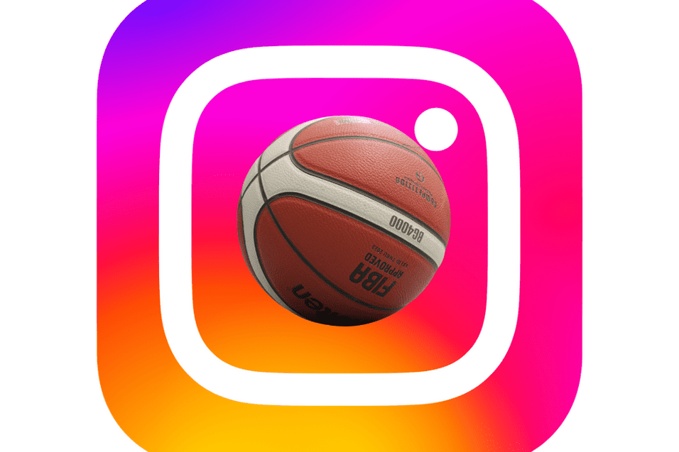Instagram-Logo, das einen Basketball enth&auml;lt