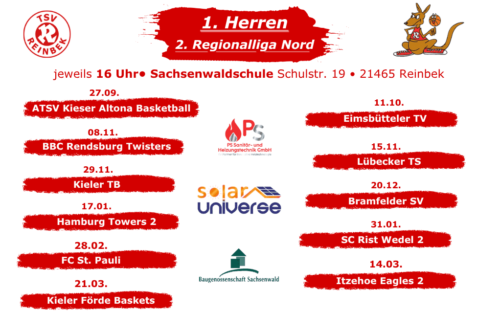 Spielplan der 1. Herren Basketball