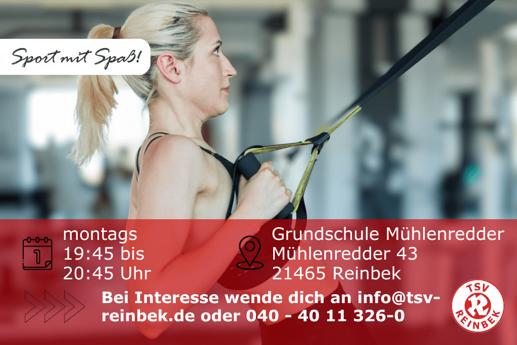 Sling Circle Training Frau trainiert mit einer Seilschlaufe nach der Methode des Sling-Circle Trainings. Bild enthält Orts- und Datumsangabe