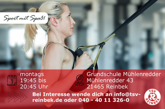 Frau trainiert mit einer Seilschlaufe nach der Methode des Sling-Circle Trainings. Bild enthält Orts- und Datumsangabe