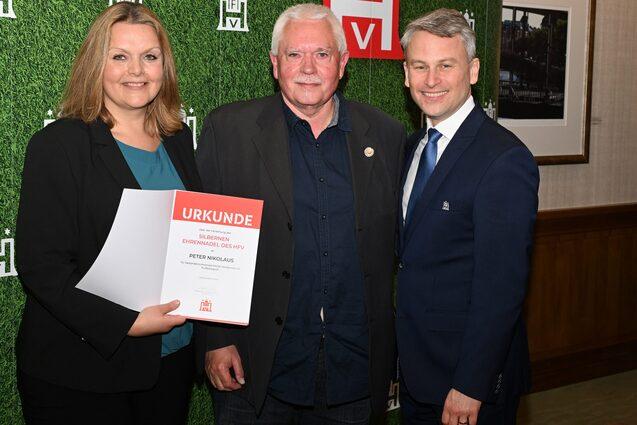 von links Kathrin Behn, Peter Nikolaus, Peter Okun