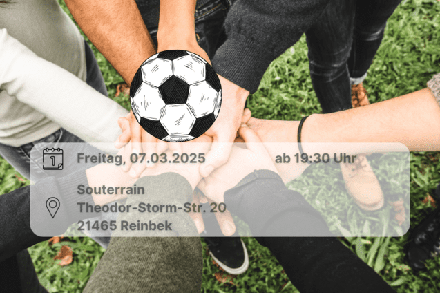 Gruppen-Handschlag inklusive Orts- und Datumsangabe