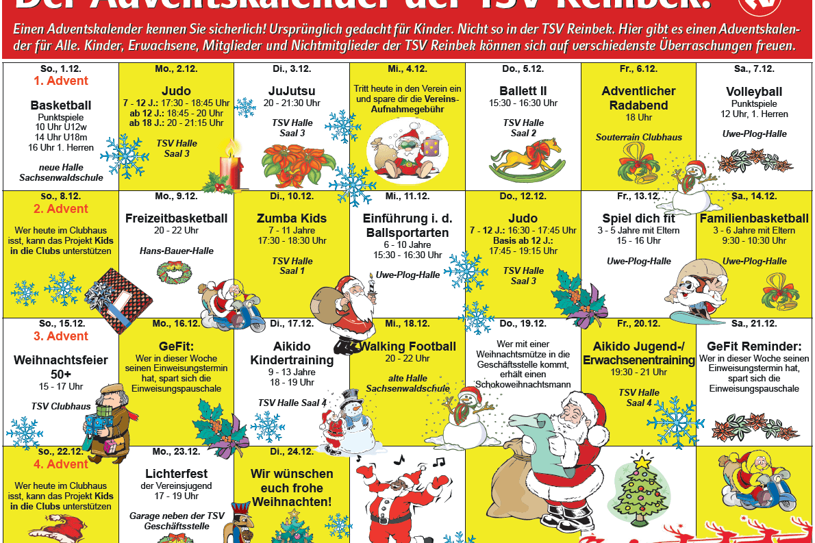 Der Adventskalender der TSV Reinbek! Der Adventskalender der TSV Reinbek!