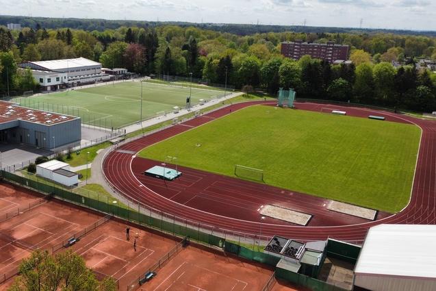 Luftaufnahme des Paul-Luckow-Stadions