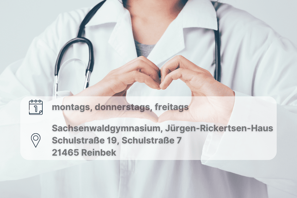 Ärzte gesucht Ärztin bildet Herzform mit ihren Händen. Inklusive