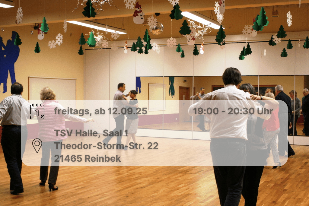 Neue Hobbytanzgruppe Tanzpaare tanzen im Tanzsaal. Inklusive Orts-, und Zeitangabe