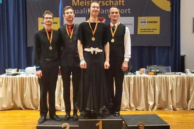 Pauleo Nimtz & David Smolinski auf dem Siegertreppchen bei ihrer Auszeichnung als Norddeutsche Vizemeister