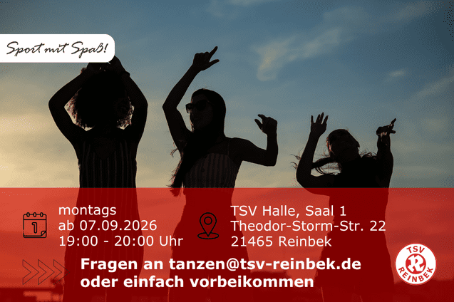 3 Schatten stehen unter dem Himmel und machen jeweils unterschiedliche Tanzposen. Bild enth&auml;lt Orts- und Datumsangabe