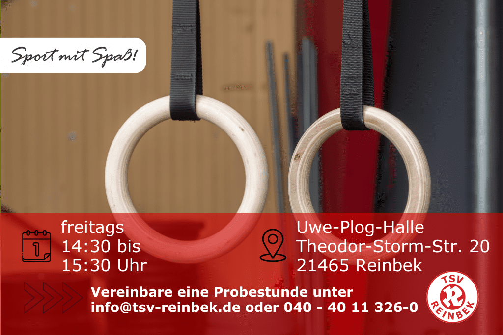 Turnringe h&auml;ngen in der Turnhalle runter. Bild enth&auml;lt Orts- und Datumsangabe