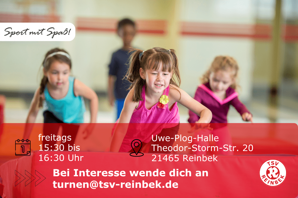 Kinder laufen &uuml;ber eine Turnrolle. Bild enth&auml;lt Orts- und Datumsangabe