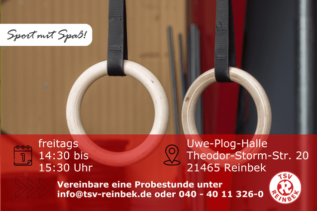 Turnringe h&auml;ngen in der Turnhalle runter. Bild enth&auml;lt Orts- und Datumsangabe