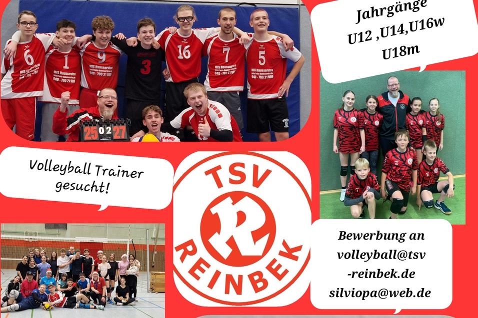 Volleyball Trainersuche Volleyball Fotocollage mit Mannschaftsbildern. Außerdem Hinweise zur Bewerbung und Anforderungen für einen potenzellen Volleyballtrainer