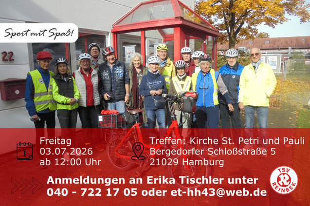 Radgruppe vor der Gesch&auml;ftsstelle