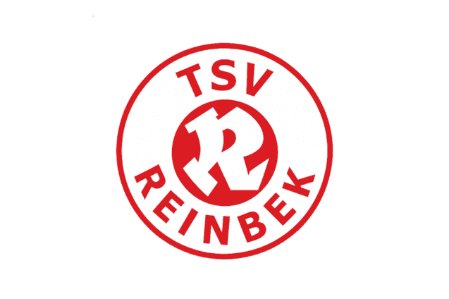 Logo des TSV Reinbek mit rotem Schriftzug auf weißem Hintergrund und stilisiertem „R“ im Zentrum.