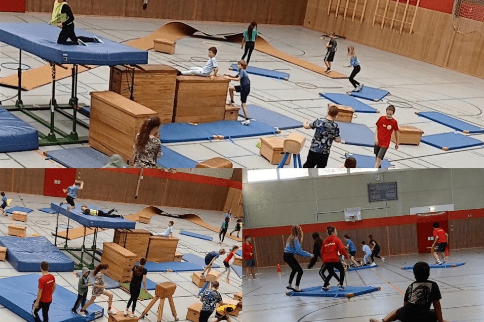 Halloween Magic Night Kinde spielen Ticken auf verschiedenen Turngeräten.