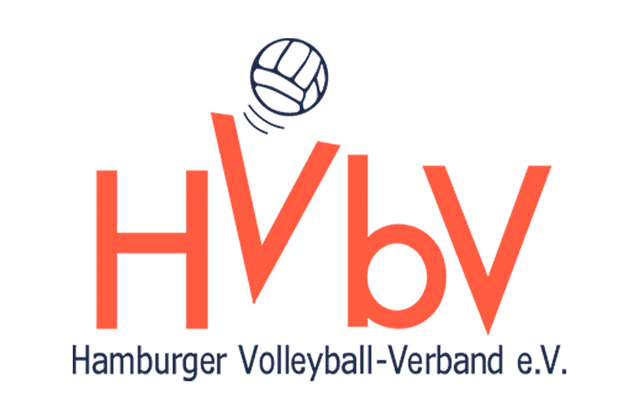 Logo des Hamburger Volleyball-Verbandes e.V. mit einem Volleyball und der Schrift "HVbV".