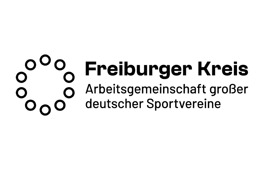 Logo des Freiburger Kreises, einer Arbeitsgemeinschaft großer deutscher Sportvereine, in Schwarz-Weiß.